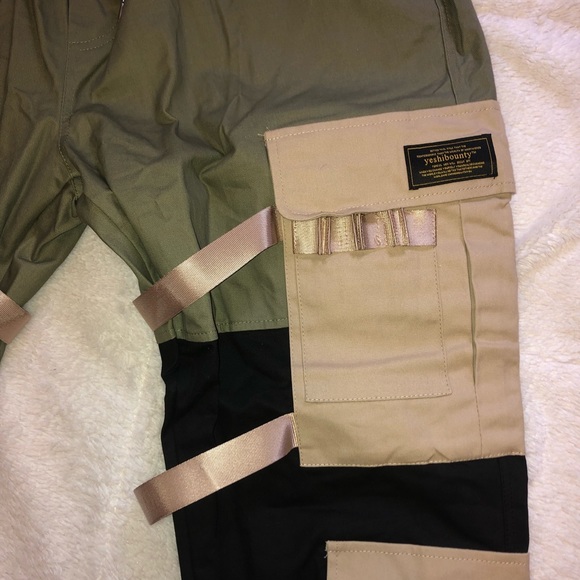okami black and green men’s cargo pants | XL - Picture 2 of 5